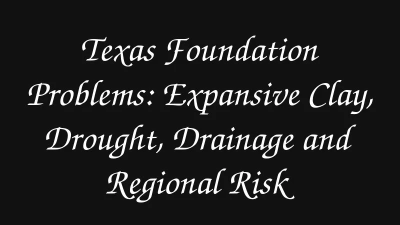Texas Foundation Problems Expansive Clay Drought Drainage And Regional Risk
